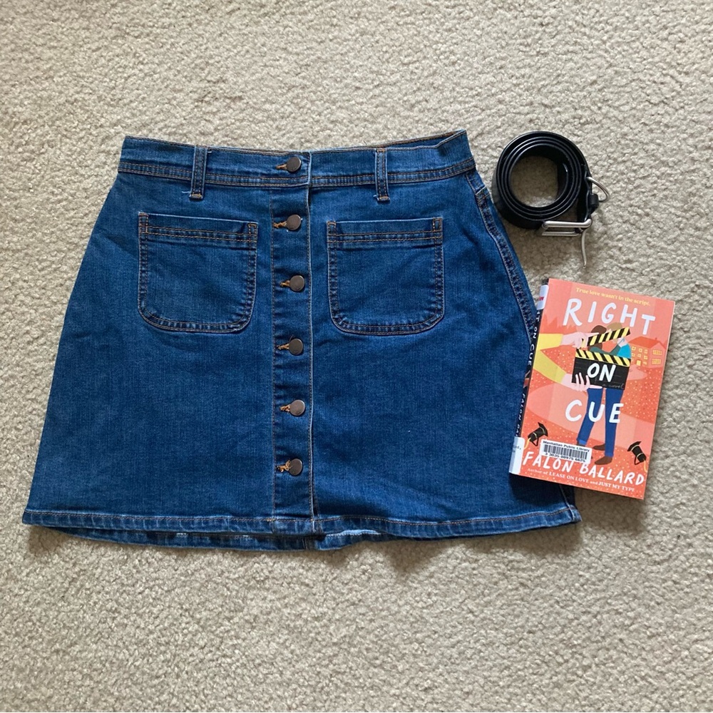 SP: BLACK LABEL denim button up jean mini skirt